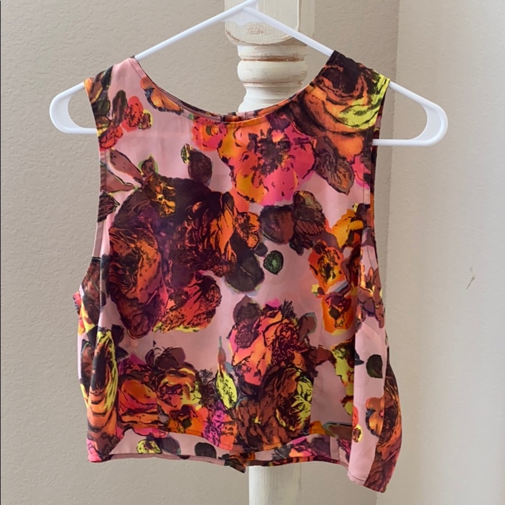 Topshop bright floral tank